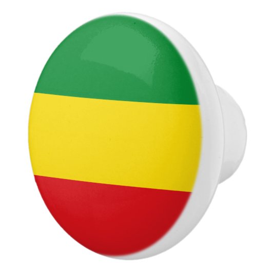 Rastafarian Flag Rasta Ethiopian Keramische Knop (Rechts)