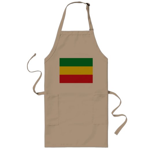 Rastafarian Flag Rasta Ethiopian Lang Schort (Voorkant)