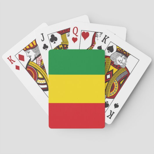 Rastafarian Flag Rasta Ethiopian Pokerkaarten (Achterkant)