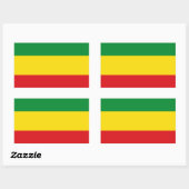 Rastafarian Flag Rasta Ethiopian Rechthoekige Sticker (Vel)