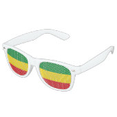 Rastafarian Flag Rasta Ethiopian Retro Zonnebril (Gekanteld)