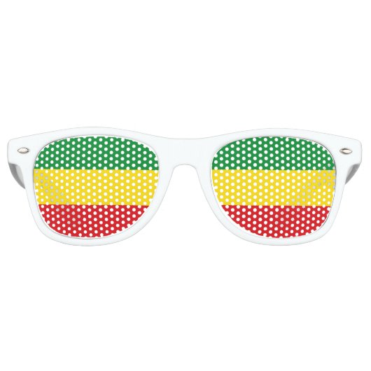 Rastafarian Flag Rasta Ethiopian Retro Zonnebril (Voorkant)