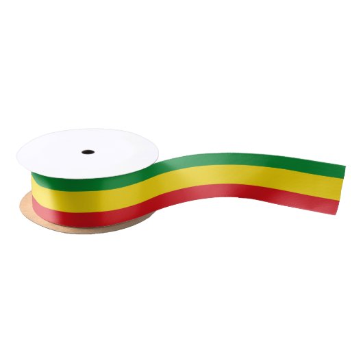 Rastafarian Flag Rasta Ethiopian Satijnen Lint (Spoel)