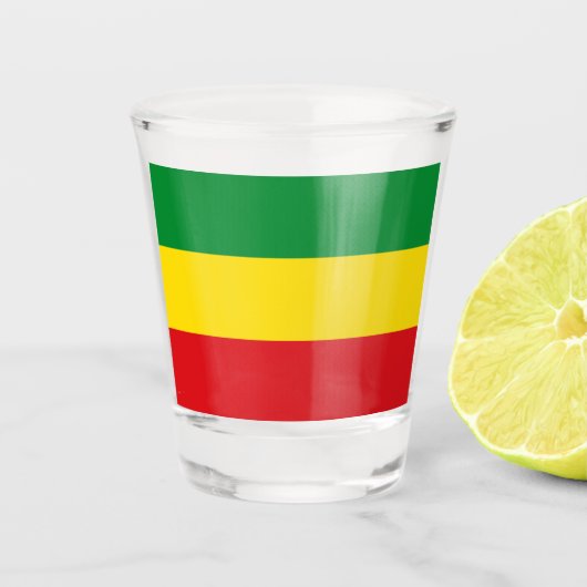 Rastafarian Flag Rasta Ethiopian Shot Glas (Voorkant)