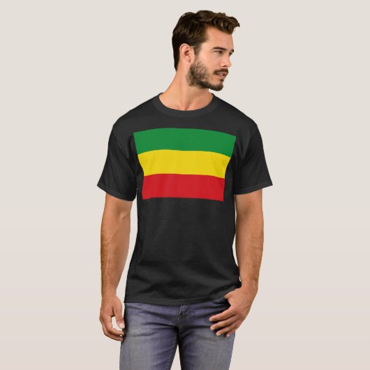 Rastafarian Flag Rasta Ethiopian T-shirt (Voorkant volledig)