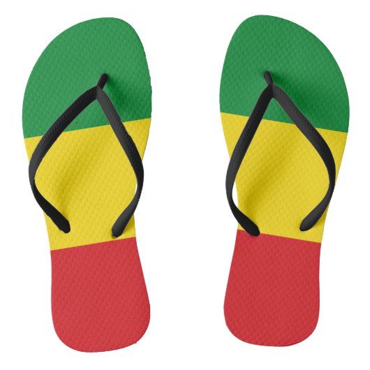 Rastafarian Flag Rasta Ethiopian Teenslippers (Voetbed)