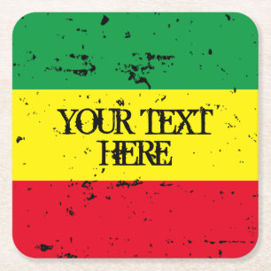 Rastafarian flag reggaalized muziek personalized kartonnen onderzetters
