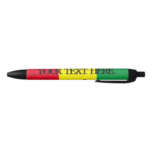 Rastafarian flag reggaalized muziek personalized zwarte inkt pen (Bodem)
