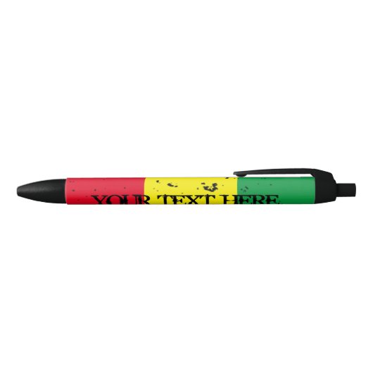 Rastafarian flag reggaalized muziek personalized zwarte inkt pen (Bovenkant)