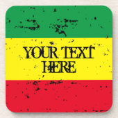 Rastafarian flag reggage music green yellow red bier onderzetter (Voorkant)