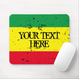 Rastafarian flag reggage music green yellow red muismat