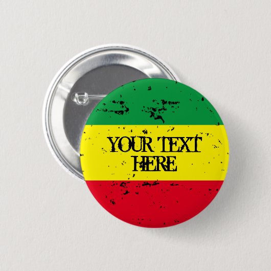 Rastafarian flag reggasus, gepersonaliseerd rond ronde button 5,7 cm (Voorkant /achterkant)