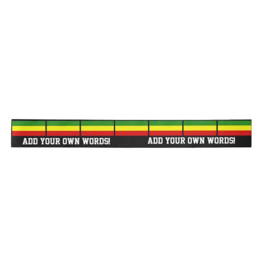 Rastafarian Flag Satijnen Lint (Voorkant)