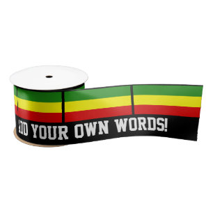 Rastafarian Flag Satijnen Lint