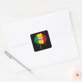 Rastafarian Jamaica Lips Vierkante Sticker (Envelop)
