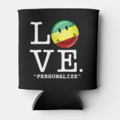 Rastafarian Liefde Gelukkige Rasta Vlag Blikjeskoeler (Voorkant)