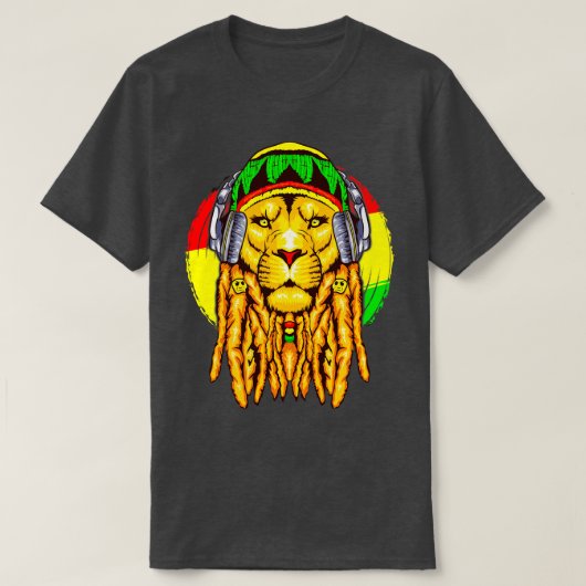 Rastafarian Lion Leo Zodiac Horoscope Astrologie T-shirt (Design voorkant)