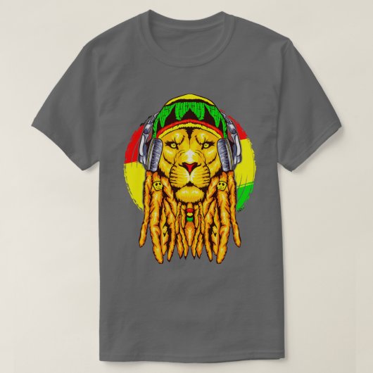 Rastafarian Lion Leo Zodiac Horoscope Astrologie T-shirt (Design voorkant)