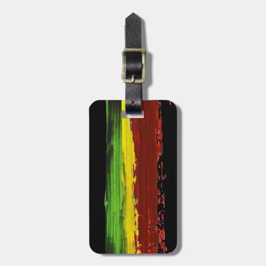 Rastafarian Paint Stripes Bagagelabel (Voorkant verticaal)