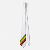 Rastafarian Paint Strokes White Monogram Stropdas (Voorkant)