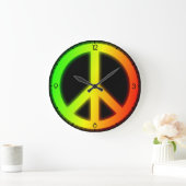 Rastafarian Peace Sign Grote Klok (Huis)