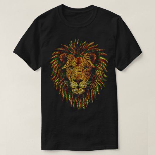Rastafarian Red Yellow Green Rasta Apparel Lion T-shirt (Design voorkant)