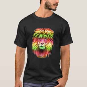 Rastafarian Red Yellow Green Rasta Style Lion van  T-shirt