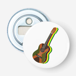 Rastafarian Reggae Guitar Button Flesopener