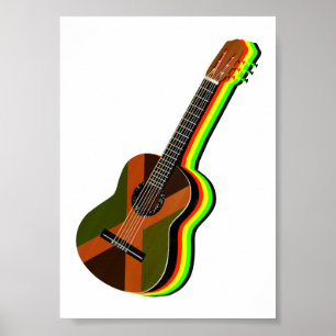 Rastafarian Reggae Guitar Jamaica Poster