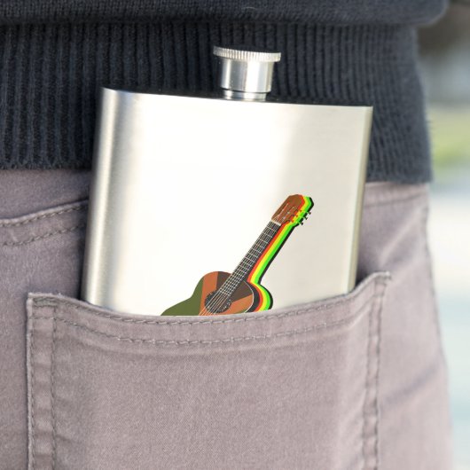 Rastafarian Reggae Guitar Jamaicaanse Vlag Flacon (Voorbeeld)