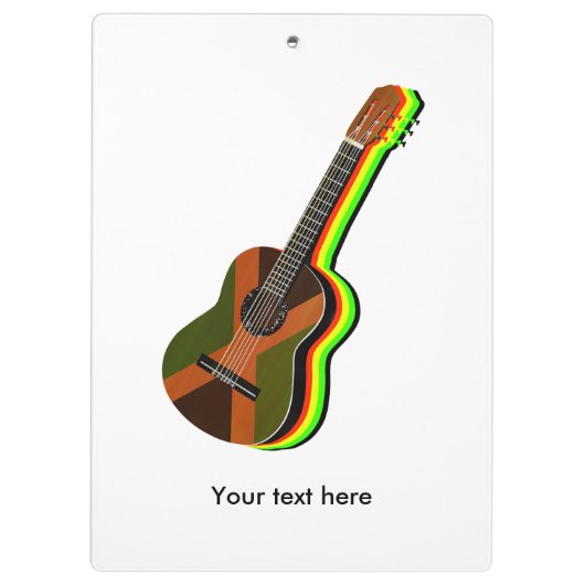 Rastafarian Reggae Guitar Jamaicaanse Vlag Klembord (Achterkant)
