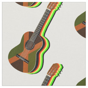 Rastafarian Reggae Guitar Jamaicaanse Vlag Stof