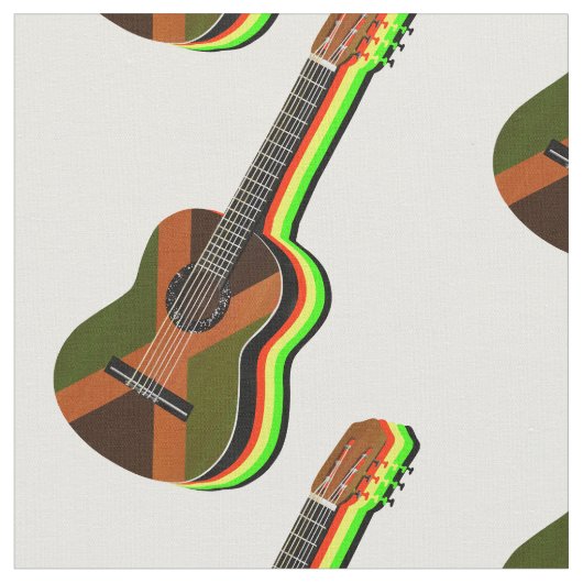 Rastafarian Reggae Guitar Jamaicaanse Vlag Stof (Close Up)