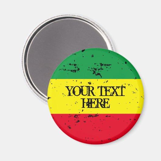 Rastafarian vlag groen geel rode strepen koelkast magneet (Voorkant / Achterkant)