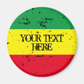 Rastafarian vlag groen geel rode strepen koelkast magneet (Voorkant)