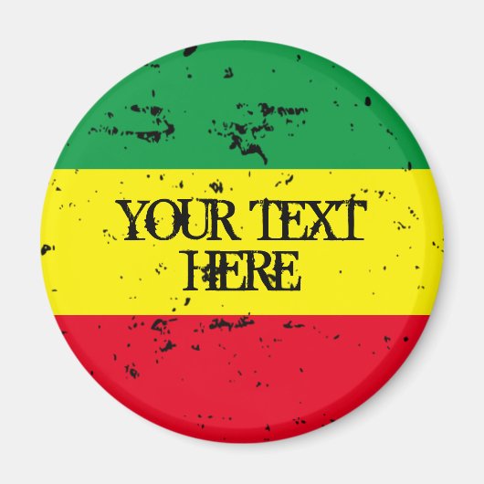 Rastafarian vlag groen geel rode strepen koelkast magneet (Voorkant)