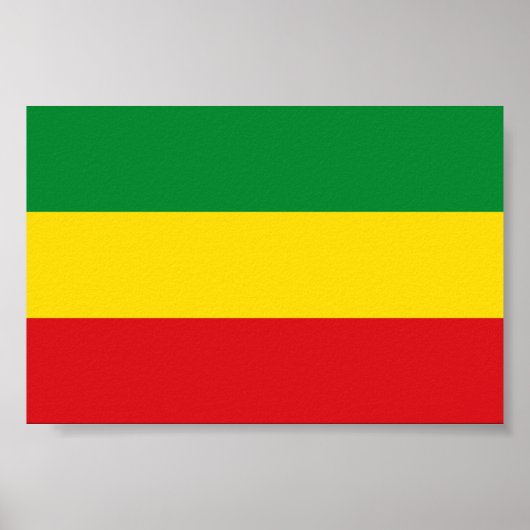 Rastafarian Vlag Rasta Ethiopisch Poster (Voorkant)