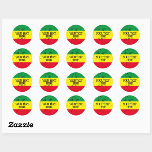 Rastafarian vlag Rasta kleuren reggae muziek custo Ronde Sticker