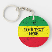 Rastafarian vlag reggae kleuren gepersonaliseerd r sleutelhanger (Voorkant)