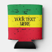 Rastafarian vlag reggae muziek gepersonaliseerd ka blikjeskoeler (Achterkant)