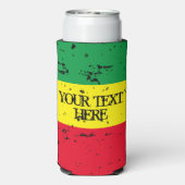 Rastafarian vlag reggae muziek op maat seltzer blikjeskoeler (Seltzer Achterkant)