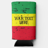 Rastafarian vlag reggae muziek op maat seltzer blikjeskoeler (Achterkant)