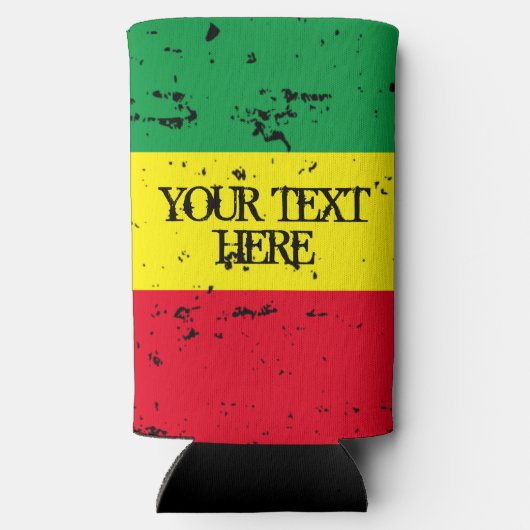 Rastafarian vlag reggae muziek op maat seltzer blikjeskoeler (Achterkant)