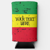 Rastafarian vlag reggae muziek op maat seltzer blikjeskoeler (Voorkant)