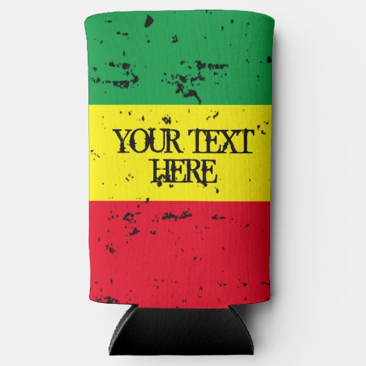 Rastafarian vlag reggae muziek op maat seltzer blikjeskoeler (Voorkant)