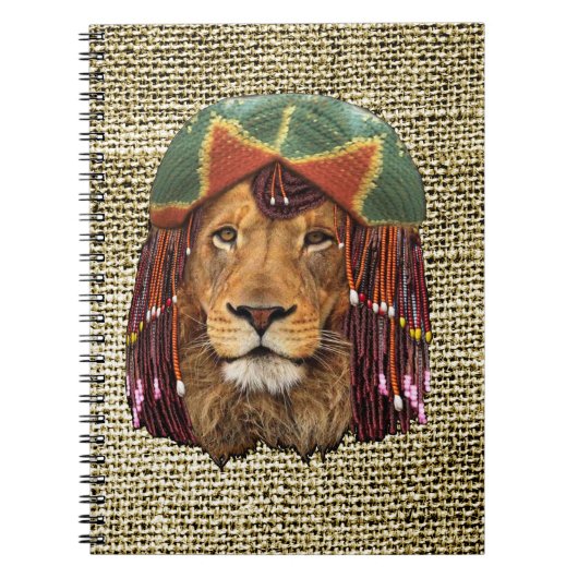 Rastafarian-wildlife lion humor design notitieboek (Voorkant)