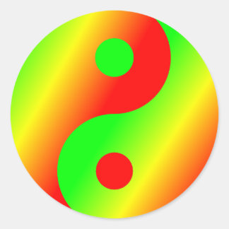Rastafarian Yin Yang Ronde Sticker