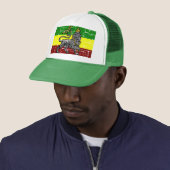 Rastafarisch vlaggenontwerp trucker pet (In situ)