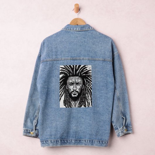 Rastaman Reggae Dub Jah Rasta design Premium_32 Denim Jacket (Hangar)