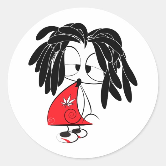 Rastamanpop Ronde Sticker (Voorkant)
